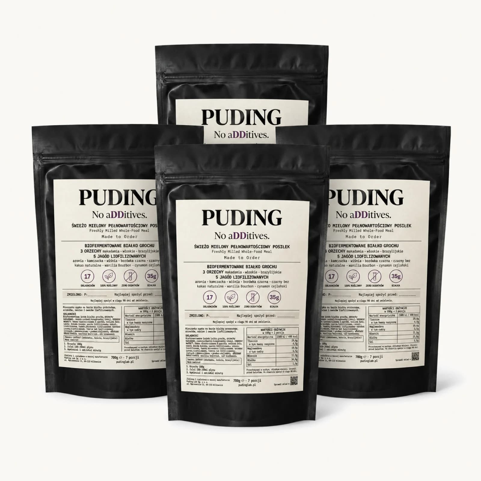 Cztery doypacki PUDINGu po 700 g w pełnym pakiecie