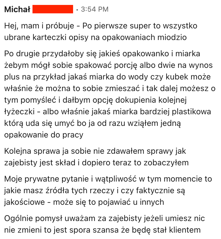 Wiadomość od: Michał
