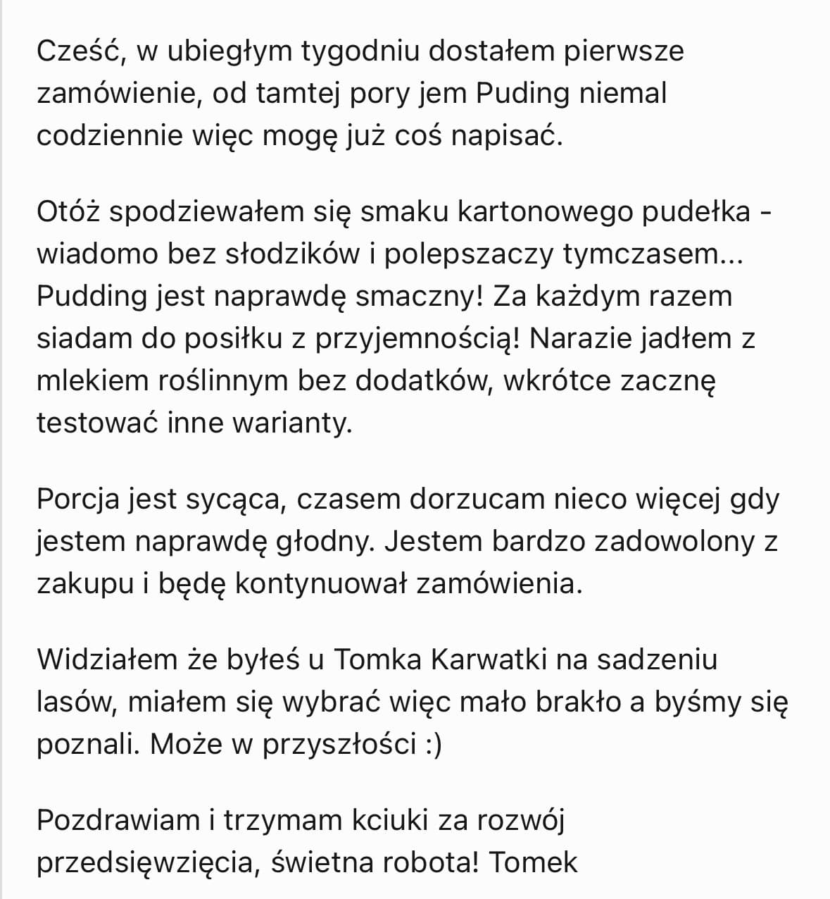 Wiadomość od: Tomek